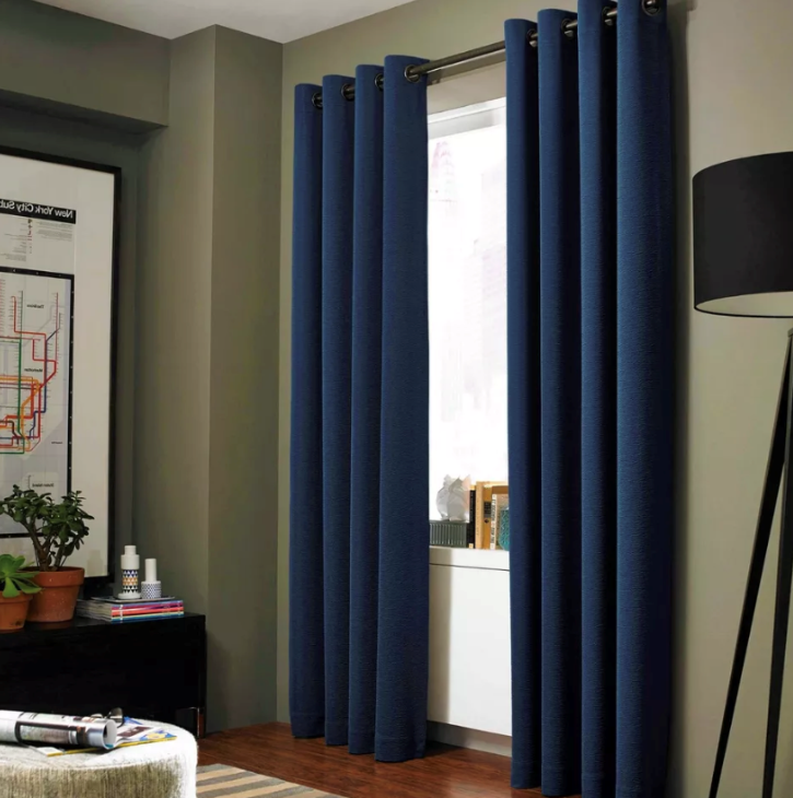 2PC Thick Solid Grommet Panel Window Curtains Drapes Living-room Flocking K34