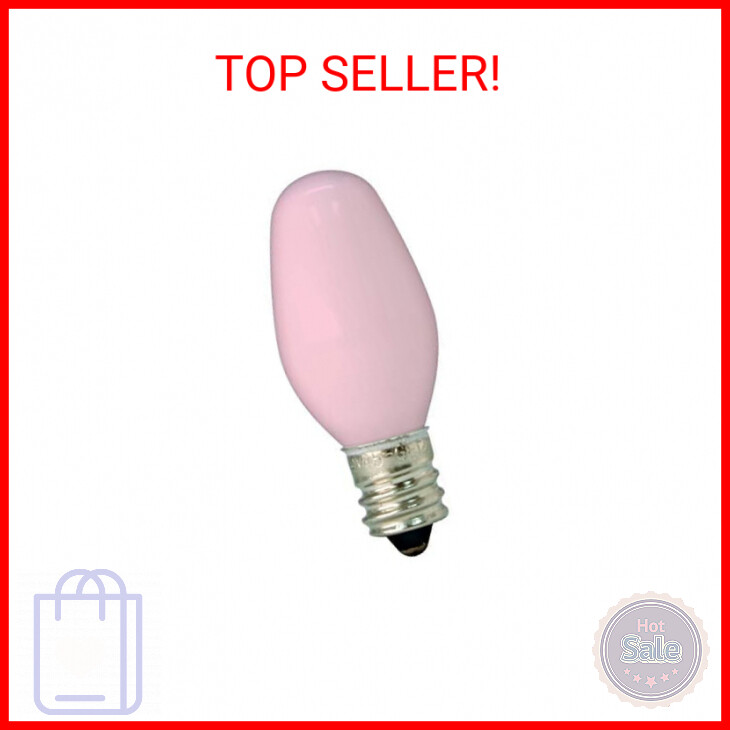 GE Lighting 26222 4-Watt 14-Lumen C7 Night Light Bulb, Pink, 2-Pack