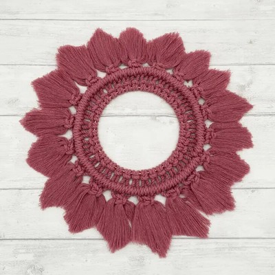 Macrame Mandala Wall Hanging-Choice of Berry Pink or White
