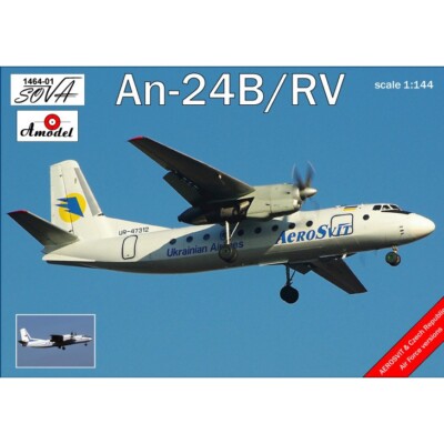 Amodel 1464-01 Plastic model airplane kit Scale 1:144 An-24B/RV - modelling kit