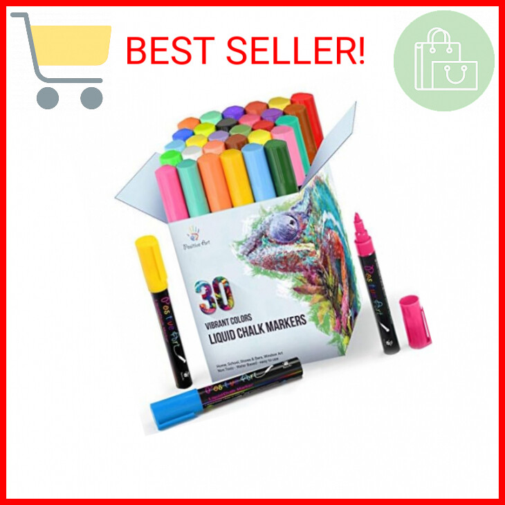 30 Colors Window Markers, Bright Colors, Paint