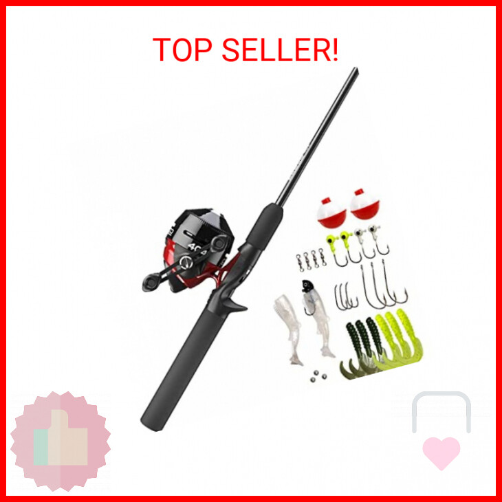 Zebco 404 Spincast Reel and 2-Piece Fishing Rod Combo, Durab