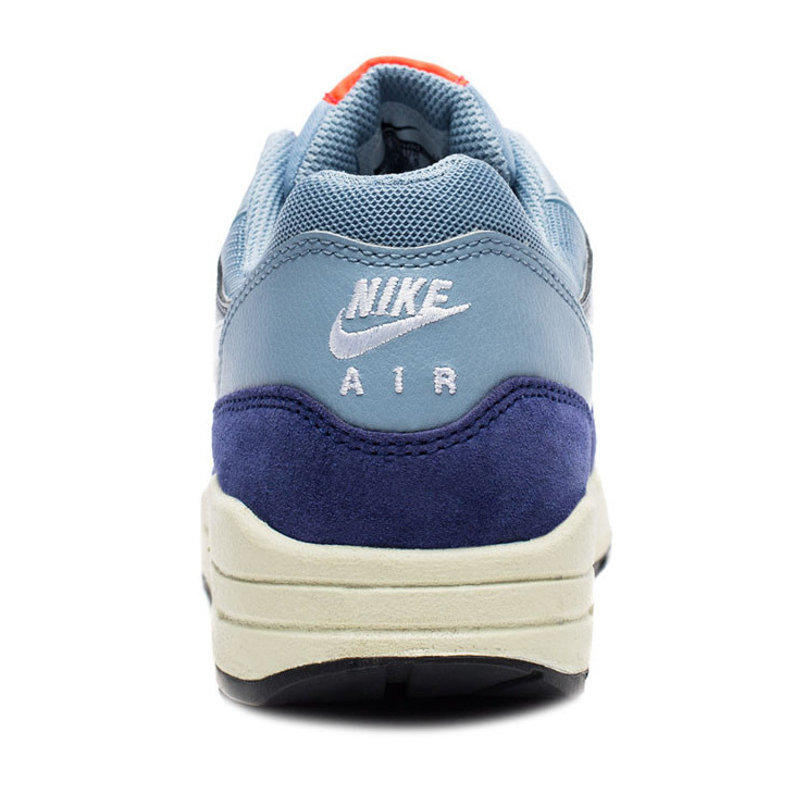 Pre-owned Nike Size 12 Women Air Max 1 Essential Shoes 599820 400 Blue White Black Red Grey