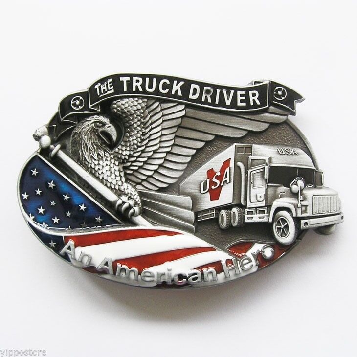 The Truck Driver An American Hero Metal Belt Buckle