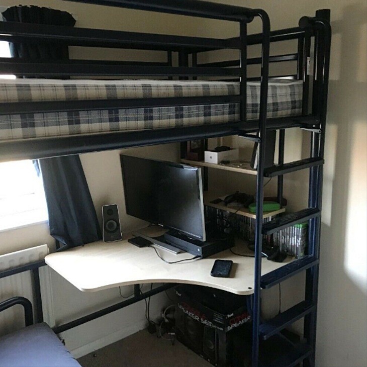 Jay Be Uk Blue Bunk Bed Computer Desk And Chair In