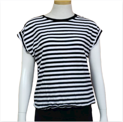 zara black and white striped top
