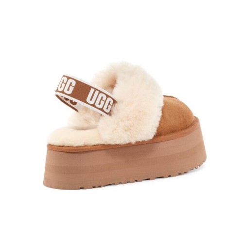 Pre-owned Ugg (w)  Funkette Burnt Cedar Slides Chestnut, (1113474-che) Slippers In Brown