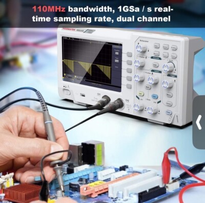 HANMATEK 110mhz Bandwidth DOS1102 Digital Oscilloscope -2 Channels and 7  Screen
