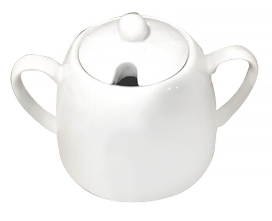 Maysternya White Porcelain Sugar Bowl, Sugar Jar 12.8 fl oz