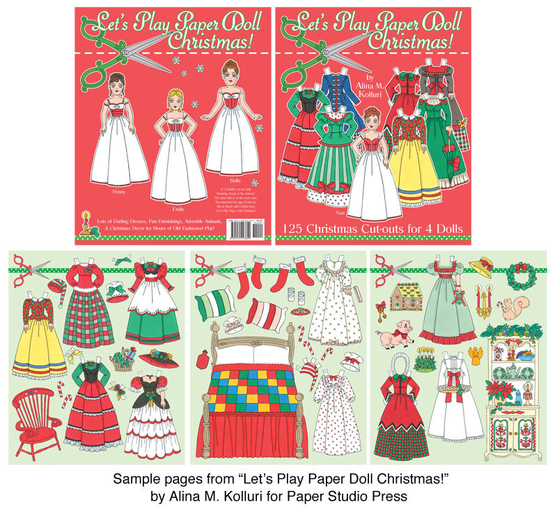 SPECIAL OFFER! 2 Paper Doll Books: LET'S PLAY PAPER DOLL DRESS UP! & CHRISTMAS