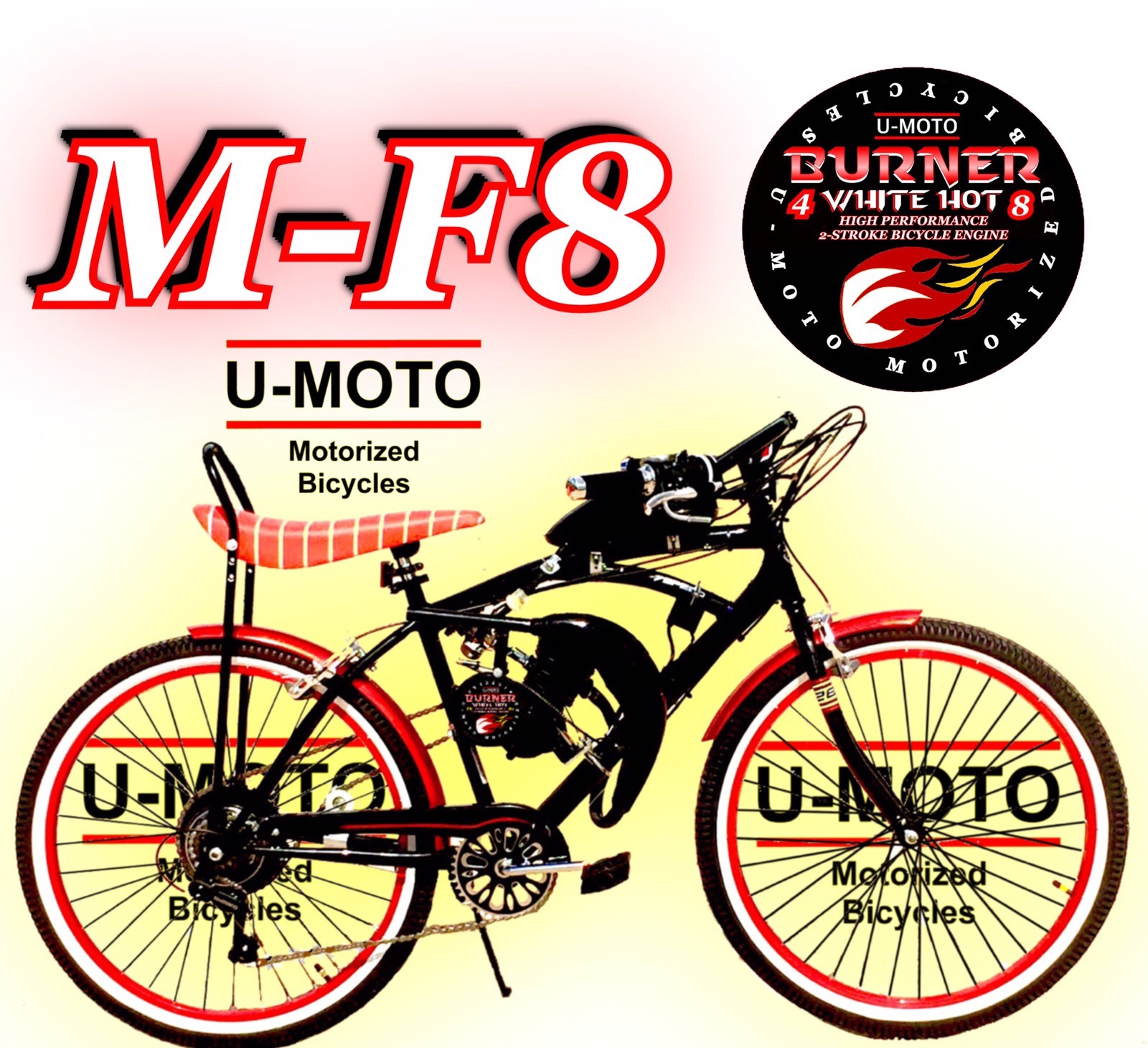 Javi motor cycle-2 特注シート COMPLETE 2-STROKE 48cc MOTORIZED BIKE KIT WITH 26