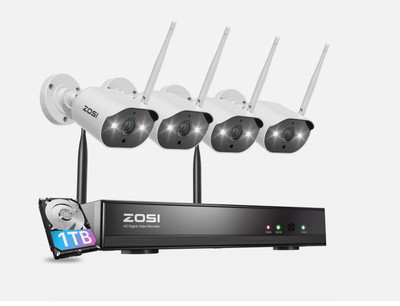 ZOSI 8CH 3MP Wireless Security Camera System 2K WIFI NVR Outdoor IP Audio Record