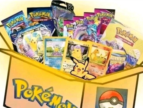 $120 Pokemon Mystery Box ( 5 Sealed Packs 10 Rare Cards & 1 Graded
