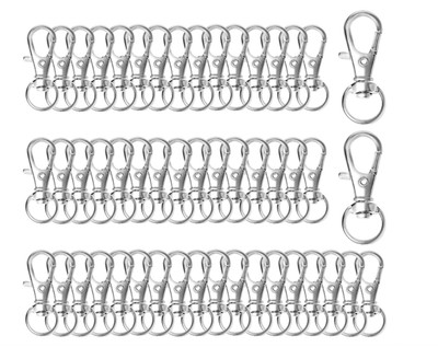 50pcs Swivel Snap Hooks Premium Metal Silver Lobster Claw Trigger Clasps for....