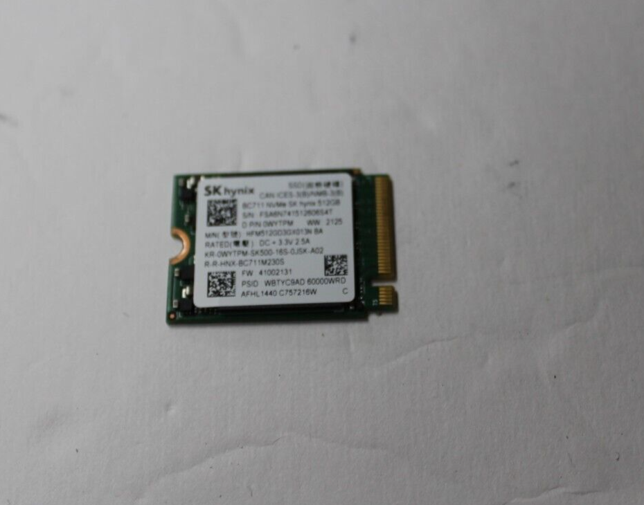 SK Hynix BC711 512GB M.2 2230 PCIe NVMe SSD 30mm