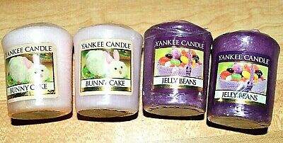 Yankee Candle EASTER JELLY BEANS & BUNNYCAKE Votive Sampler Wax Melt X 4 SET