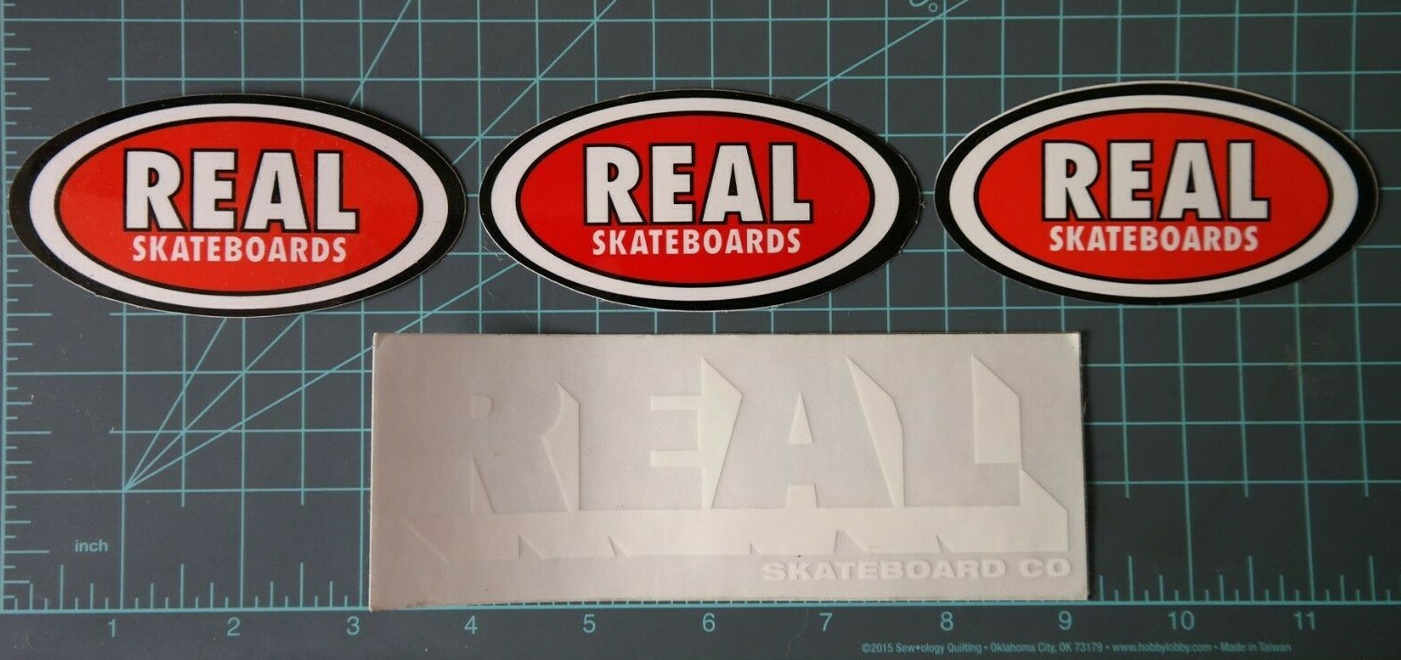 90’sスケートボードステッカー【大】 ▶︎REAL SKATE BOARDS◀︎ REAL Skateboards Authentic Clear Red 90's OG GB5 Vintage