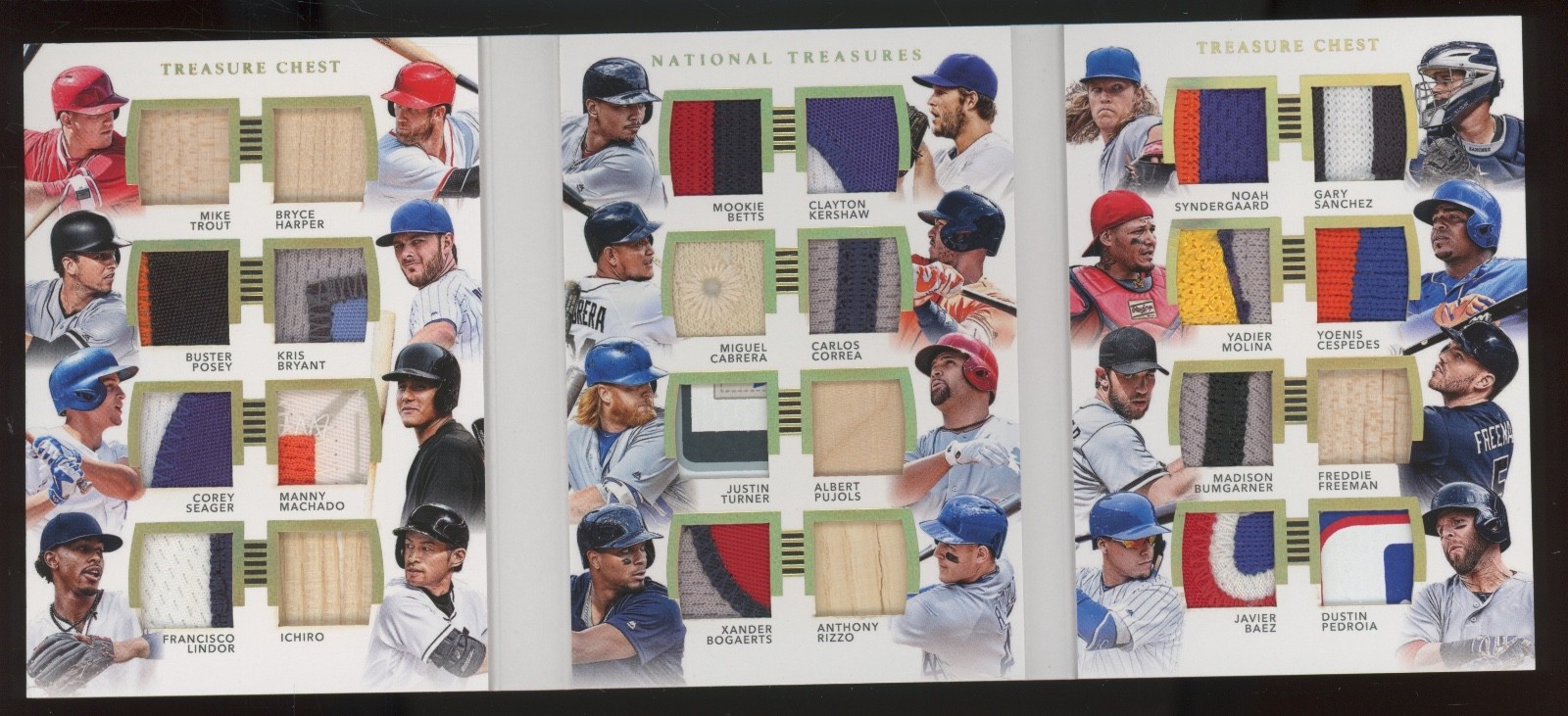 2017 National Treasures Mike Trout Bryce Harper Albert Pujols /10 Patch Bat