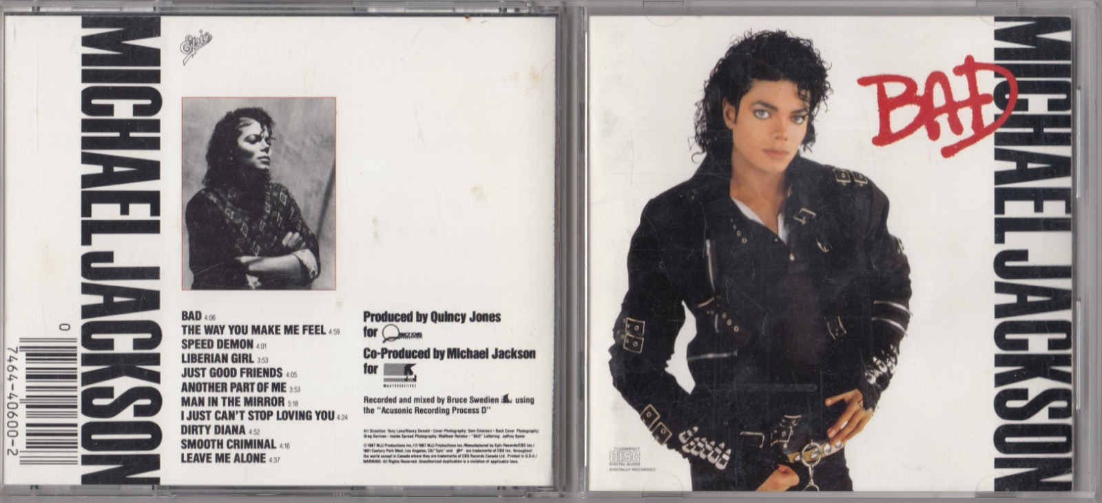 Michael Jackson - Bad (CD, Sep-1987, Epic) EARLY DADC PRESS