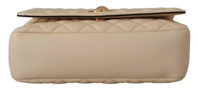 Pre-owned Versace White Nappa Leather Medusa Shoulder Bag