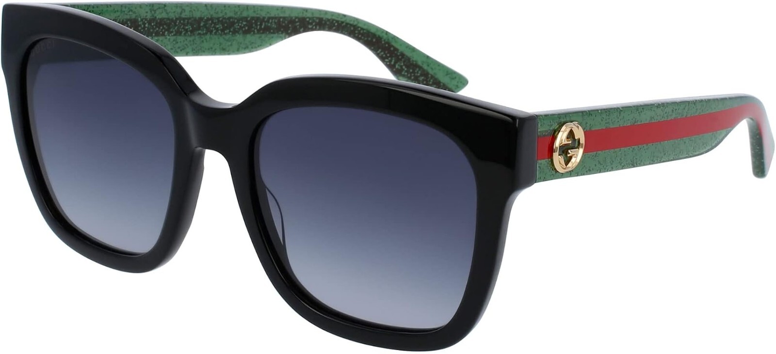 Gucci GG 0034 S 002 Black Green with Red Stripe/Gradient