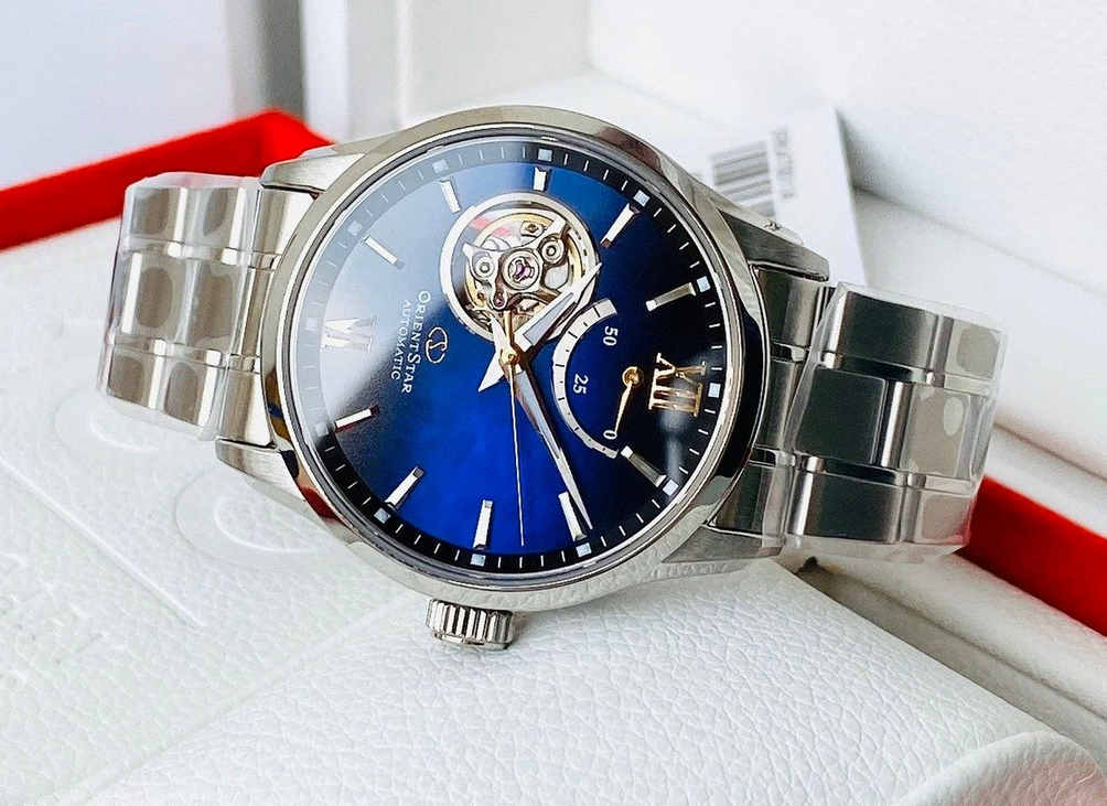 Pre-owned Orient Star Automatic Blue Dial Sapphire Crystal Men's Watch Rk-at0011a