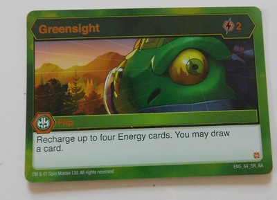 BAKUGAN Battle Planet Age of Aurelus VENTUS ''GREENSIGHT'' Flip Card 64_SR_AA