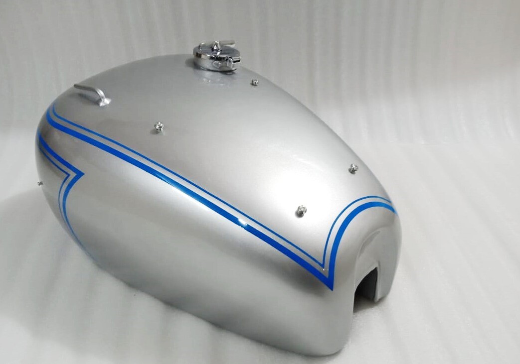 Fits Triumph 5T Speed Twin Silver Painted Steel Petrol Tank With Fuel Cap  