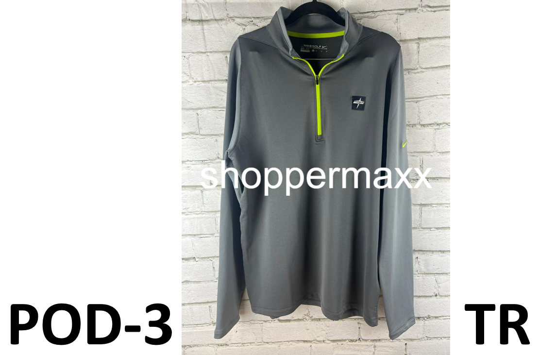 Nike Men's Grey/Black Dri-FIT Stretch 1/2-Zip Cover-up 779795 Medline L