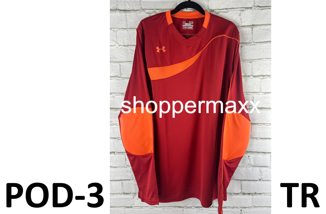 Under Armour UA Horizontal Men's Soccer GoalKeeper Jersey 1227683 Red/Orange, XL