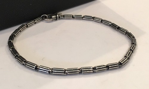 DAVID YURMAN Men's Sterling Silver Royal Cord Tube Link Bracelet Nwt $300 8.5