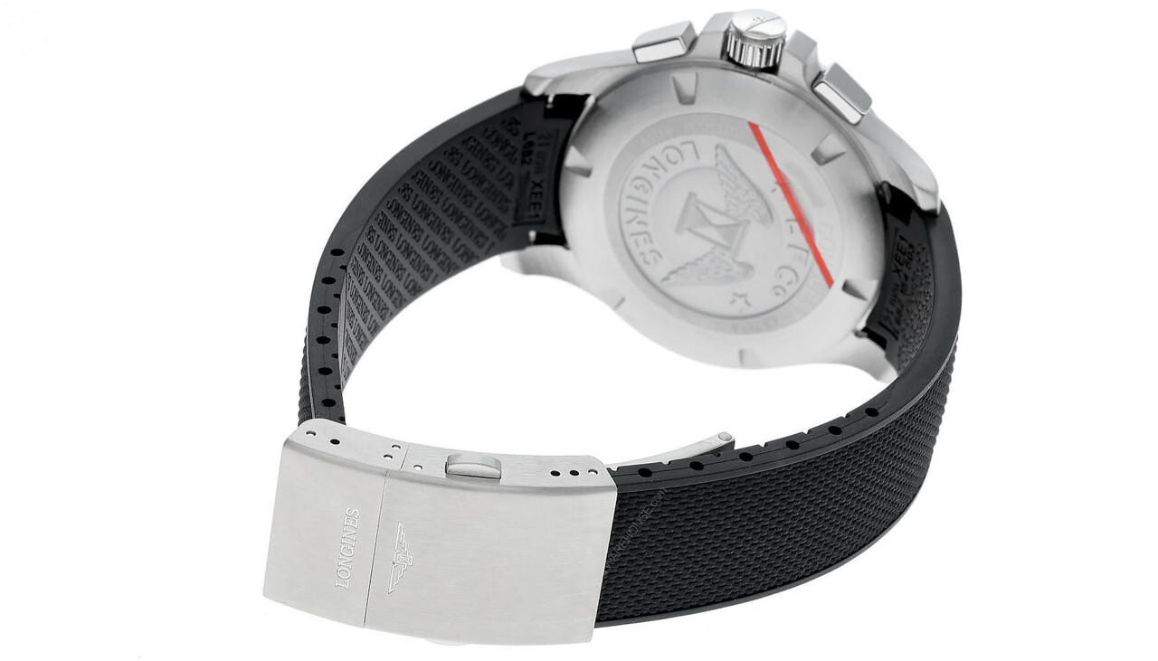 Pre-owned Longines Conquest V.h.p. Chrono 42mm Black Rubber Men's Watch L3.717.4.56.9