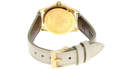 Pre-owned Gucci G-timeless 27mm Gold Pvd Case Cream Dial Women's Watch Ya126580a