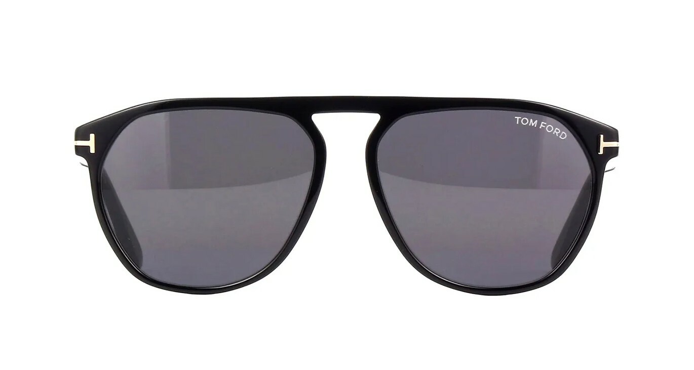 Pre-owned Tom Ford Jasper -02 Ft 0835 Shiny Black/grey (01a) Sunglasses In Gray