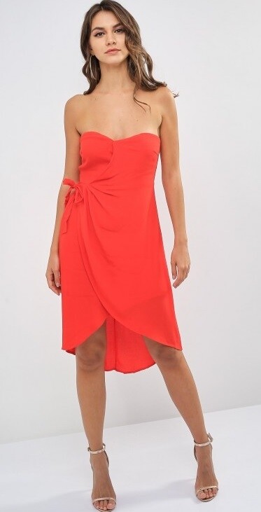 ASTR Josefina Strapless Dress Size Small (Hot Red) 151898