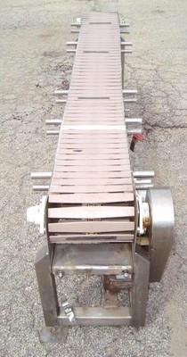 12 in x 84 in Slat Top Incline Conveyor Stainless Steel Mfg by Multi Conveyor