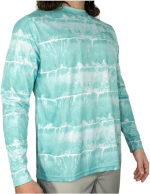 Reel Life Men's Sun Defender Long Sleeve UV Tee fishing shirt Size M NEW