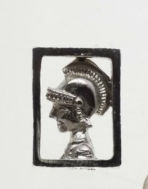 Sarah Coventry Tie Clasp, Silver Tone Tac Tack Pin, SAC Heraldic Men's Jewelry