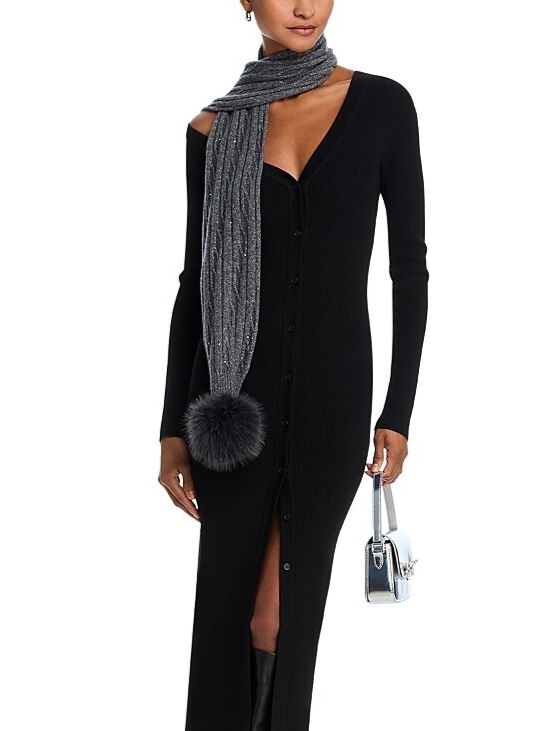 Adrienne Landau Wool The Lyla Scarf Women's One Size Storm Front - Picture 1 of 13