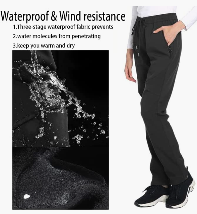 Womens Snow Ski Pants Waterproof Windproof Fleece Lined Warm Hiking pants