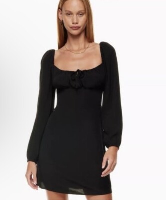 NWOT $110 Sunday Best Delilah Long sleeve Black Dress Short Aritzia Wilfred