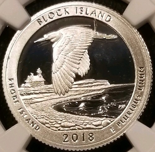 2018-S Block Island Silver Quarter NGC PF69 Ultra Cameo First Releases