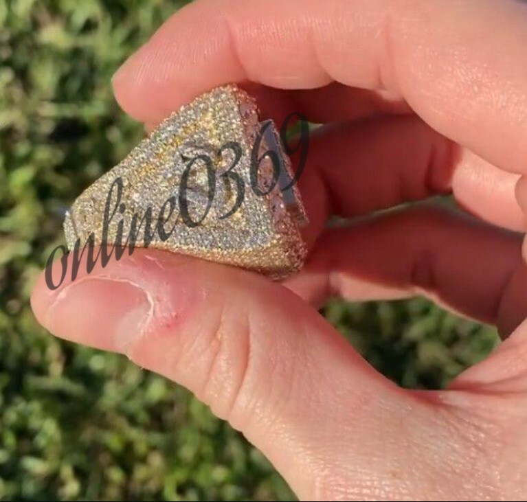 Pre-owned Online0369 Men's 3.5 Ct Natural Moissanite Custom Name Letter Fully Filled Ring 925 Silver In White