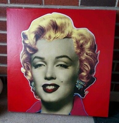 Marilyn Monroe  - Red - by Steve Kaufman - Historical Hollywood - SIGNED Canvas