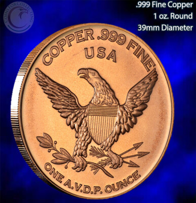 "White Tail Deer" 1 oz .999 Copper Round Part of the Wildlife Series