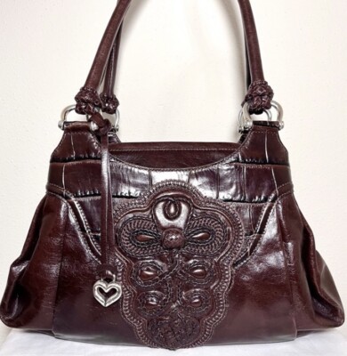 Brighton KATARINA Masterpiece Collection Brown Leather Shoulder Handbag Purse