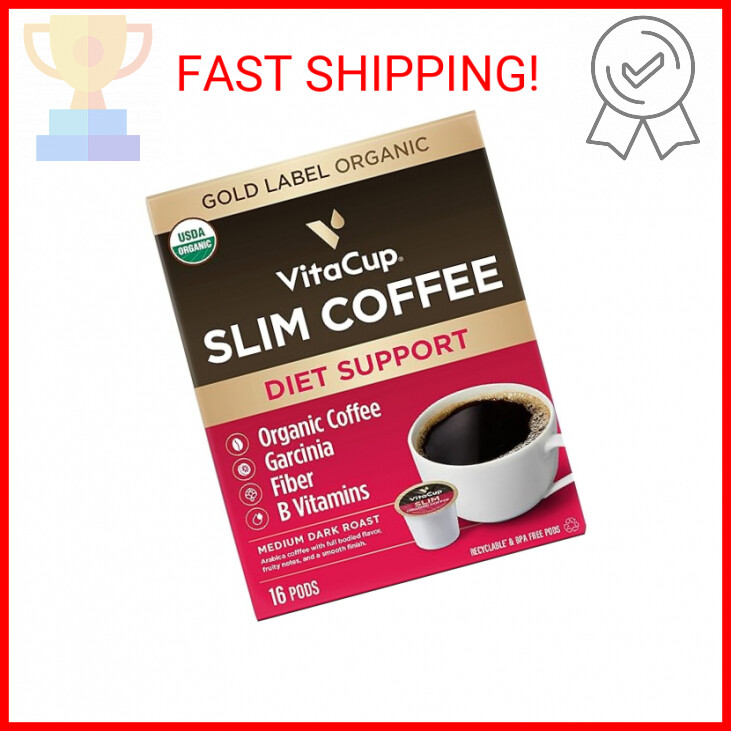 VitaCup Slim Organic Coffee Pods, Diet Support with Ginseng,