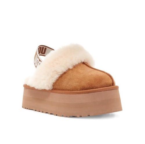 Pre-owned Ugg (w)  Funkette Burnt Cedar Slides Chestnut, (1113474-che) Slippers In Brown