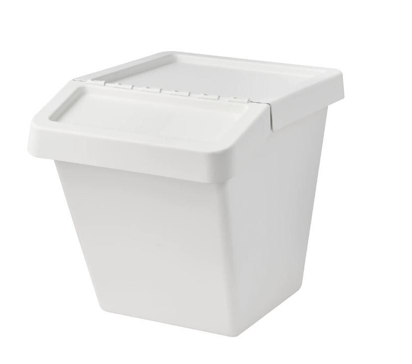 IKEA SORTERA WASTE SORTING BIN WITH LID WHITE 60L in Greenwich