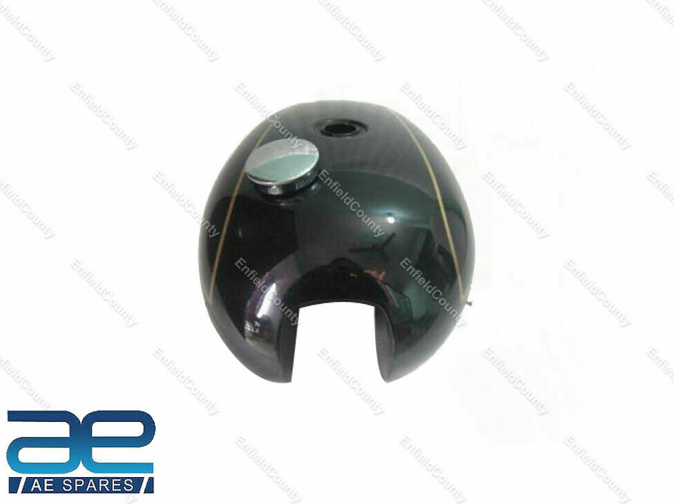 For Triumph T140 Black Painted Petrol Tank With Chrome Cap & Tap